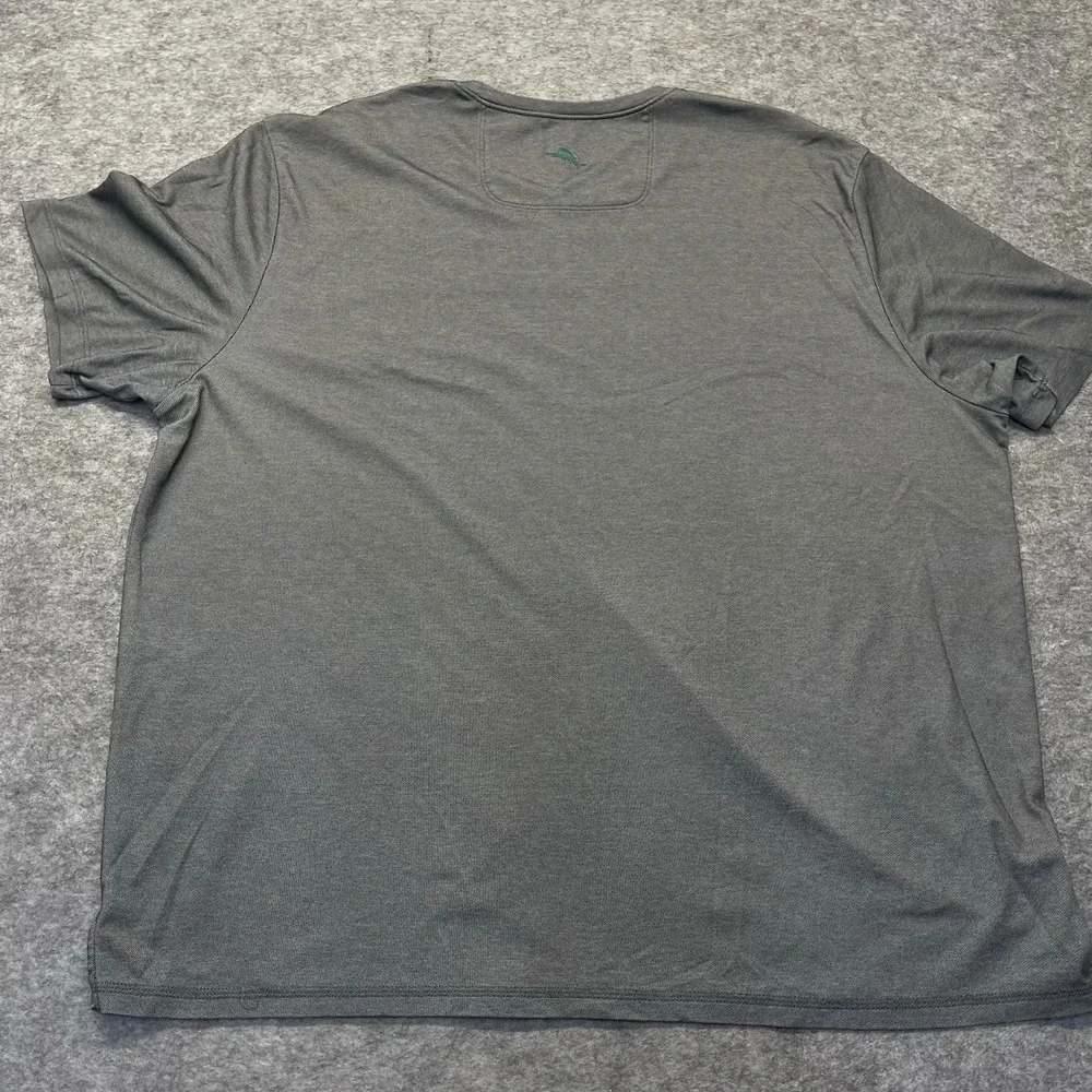 Tommy Bahama T-Shirt Mens XXXL Short Sleeve Breathable Poly Blend Grey Solid